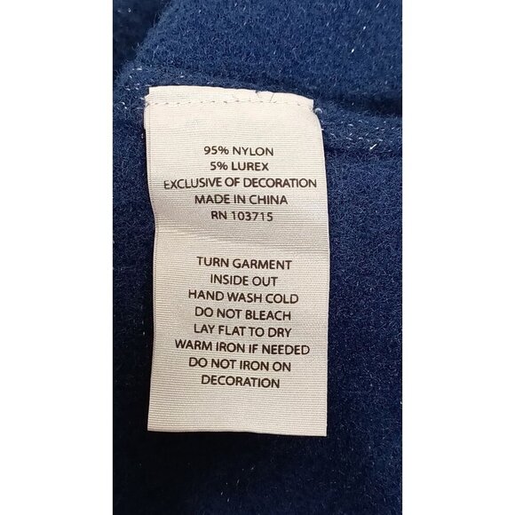 Nanette Lepore Women's Size M Blue Metallic Sweater Dress Balloon Sleeves Mock - Picture 8 of 9